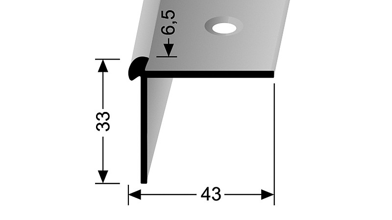 Schodový profil pre krytiny do 6,5 mm (skrutkovací) | Küberit 874