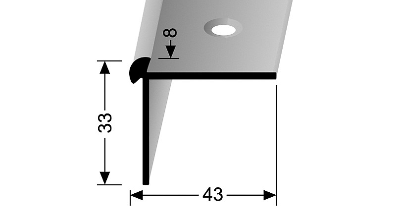 Schodový profil pre krytiny do 8 mm (skrutkovací) | Küberit 875