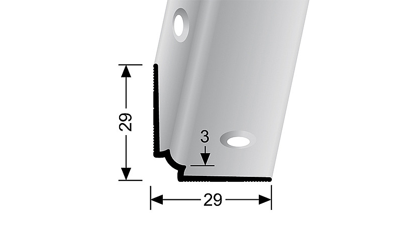 Schodový vnútorný profil pre krytiny do 3 mm (skrutkovací) | Küberit 871 IW