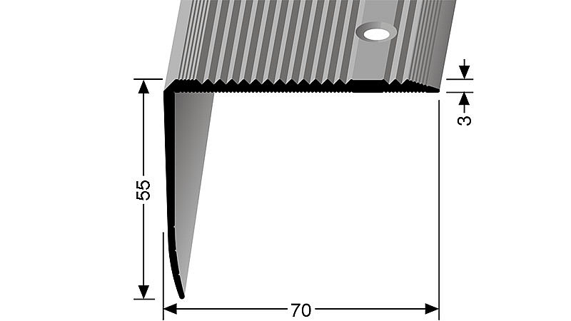 Schodový profil 70 x 55 mm (skrutkovací) | Küberit 530