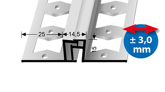 Dilatačný profil pre krytiny do 15 mm (skrutkovací) | Küberit 324 G