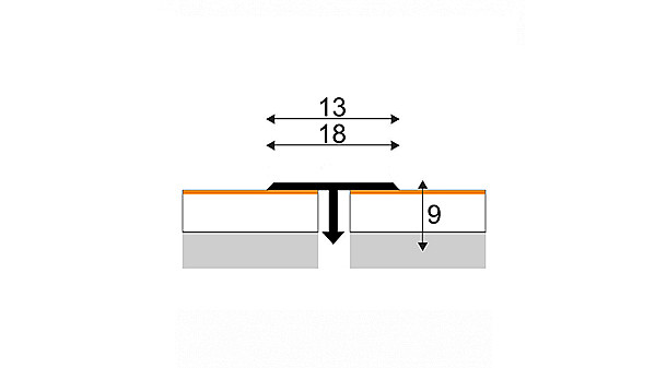 Škárovací T profil 13 / 18 mm (pre tvarovanie ohýbacím náradím)