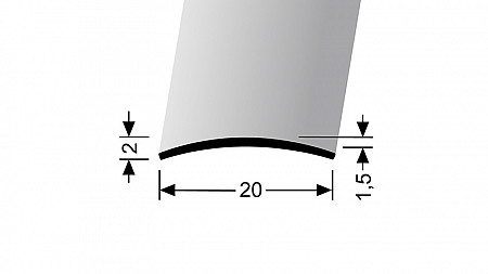 Prechodový profil 20 mm, oblý (nevŕtaný) | Küberit 458 U