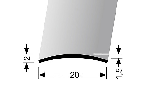 Prechodový profil 20 mm, oblý (nevŕtaný) | Küberit 458 U