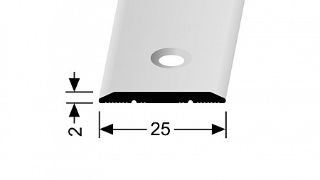 Prechodový profil 25 mm, plochý (skrutkovací) | Küberit 442, 442 SK