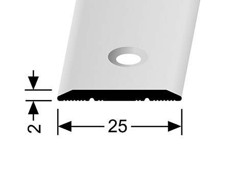 Prechodový profil 25 mm, plochý (skrutkovací) | Küberit 442, 442 SK
