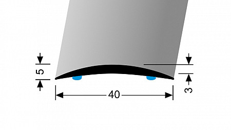 Prechodový profil 40 mm, oblý (samolepiaci) | nivelácia 0 - 6 mm | Küberit 462 SK