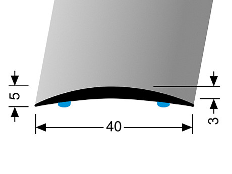 Prechodový profil 40 mm, oblý (samolepiaci) | nivelácia 0 - 6 mm | Küberit 462 SK