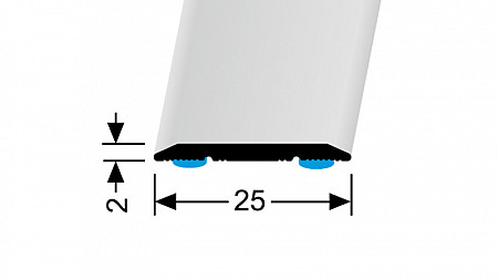 Prechodový profil 25 mm, plochý (samolepiaci) | Küberit 442, 442 SK