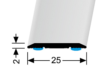 Prechodový profil 25 mm, plochý (samolepiaci) | Küberit 442, 442 SK