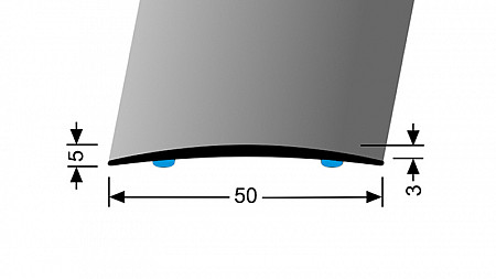 Prechodový profil 50 mm, oblý (samolepiaci) | nivelácia 0 - 5 mm | Küberit 463 SK