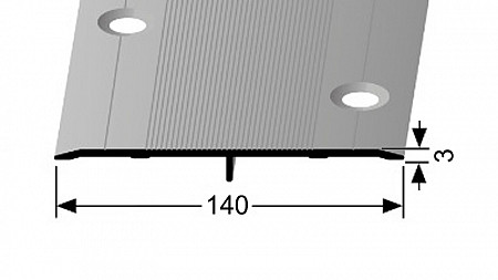 Prechodový profil 140 mm, plochý (skrutkovací) | Küberit 470 S