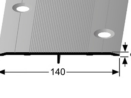 Prechodový profil 140 mm, plochý (skrutkovací) | Küberit 470 S