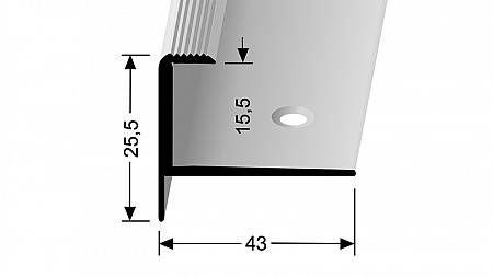 Schodový profil pre krytiny do 15,5 mm (skrutkovací) | Küberit 813