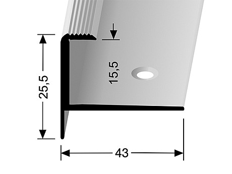 Schodový profil pre krytiny do 15,5 mm (skrutkovací) | Küberit 813