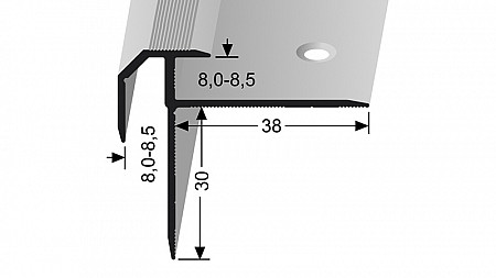 Schodový profil pre krytiny do 8,5 mm (skrutkovací) | Küberit 838
