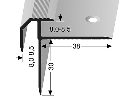 Schodový profil pre krytiny do 8,5 mm (skrutkovací) | Küberit 838