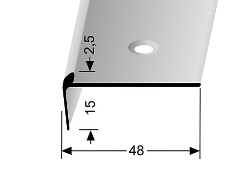 Schodový profil pre krytiny do 2,5 mm (skrutkovací) | Küberit 859