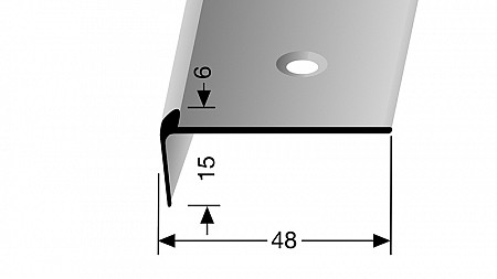 Schodový profil pre krytiny do 6 mm (skrutkovací) | Küberit 864