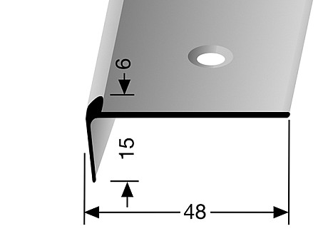 Schodový profil pre krytiny do 6 mm (skrutkovací) | Küberit 864