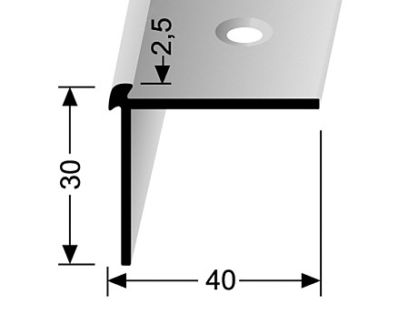 Schodový profil pre krytiny do 2,5 mm (skrutkovací) | Küberit 870