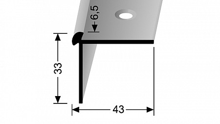 Schodový profil pre krytiny do 6,5 mm (skrutkovací) | Küberit 874