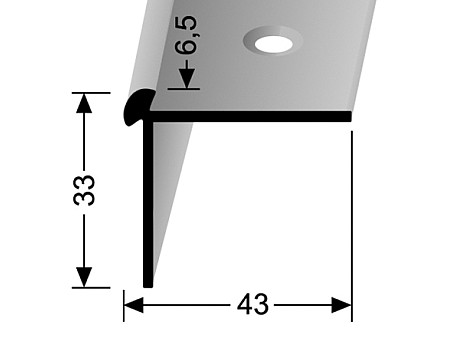 Schodový profil pre krytiny do 6,5 mm (skrutkovací) | Küberit 874