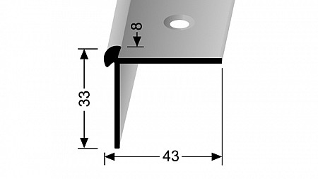 Schodový profil pre krytiny do 8 mm (skrutkovací) | Küberit 875