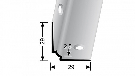 Schodový vnútorný profil pre krytiny do 2,5 mm (skrutkovací) | Küberit 870 IW