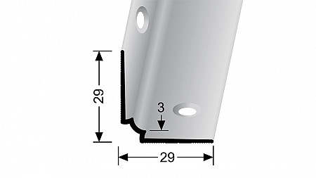 Schodový vnútorný profil pre krytiny do 3 mm (skrutkovací) | Küberit 871 IW