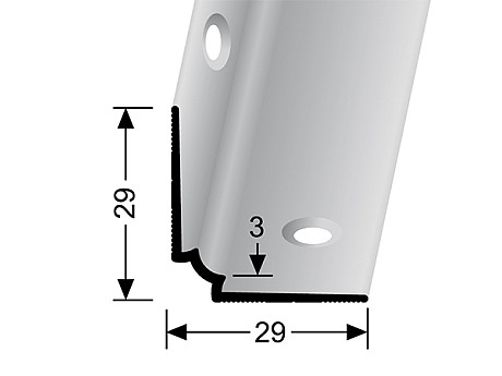Schodový vnútorný profil pre krytiny do 3 mm (skrutkovací) | Küberit 871 IW