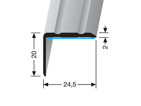 Schodový profil 24,5 x 20 mm (samolepiaci) | Küberit 235 SK SBS