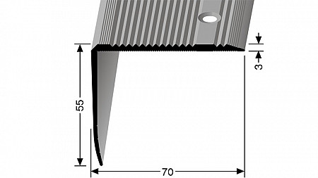 Schodový profil 70 x 55 mm (skrutkovací) | Küberit 530