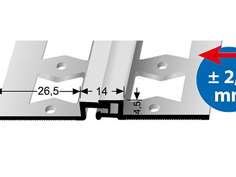 Dilatačný profil pre krytiny do 4,5 mm (skrutkovací) | Küberit 318 G