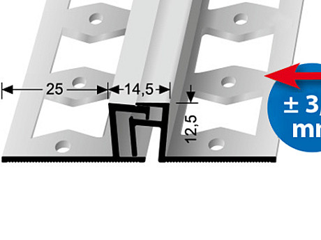 Dilatačný profil pre krytiny do 12,5 mm (skrutkovací) | Küberit 323 G