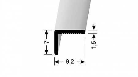 Ukončovací stenový profil 9,2 x 7 mm (nevŕtaný) | Küberit 279 U