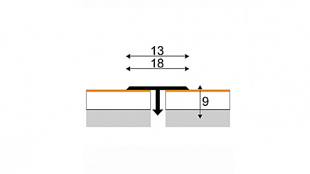 Škárovací T profil 13 / 18 mm (pre tvarovanie ohýbacím náradím)