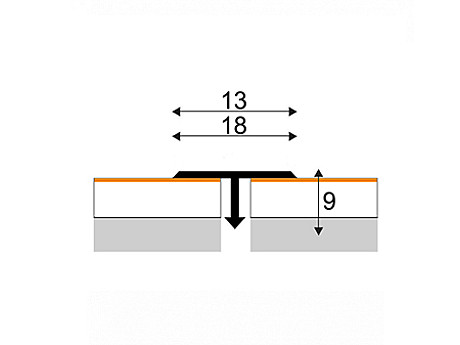 Škárovací T profil 13 / 18 mm (pre tvarovanie ohýbacím náradím)