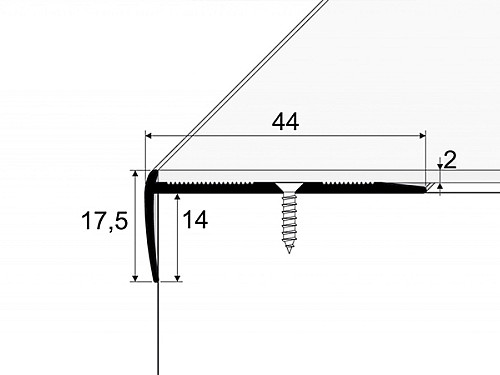 Schodový profil pre krytiny do 2 mm (skrutkovací)