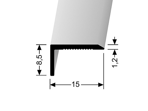 Schodový profil 15 x 8,5 mm (nevŕtaný) | Küberit 238 U
