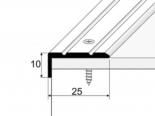 Schodový profil 25 x 10 mm (skrutkovací)