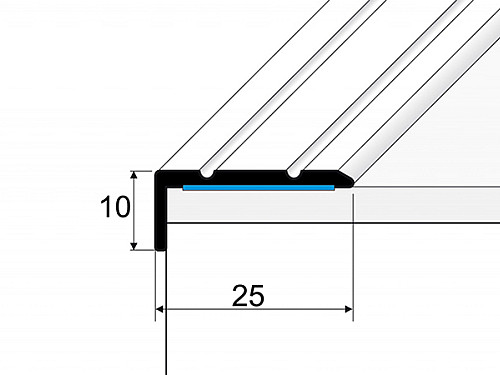 Schodový profil 25 x 10 mm (samolepiaci)