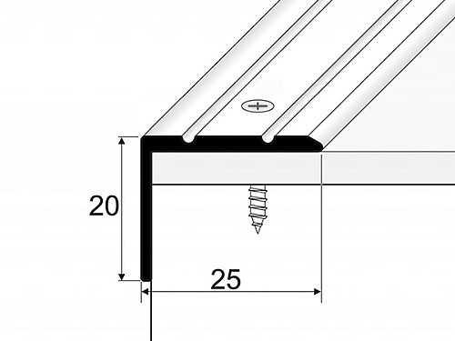 Schodový profil 25 x 20 mm (skrutkovací)