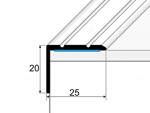Schodový profil 25 x 20 mm (samolepiaci)
