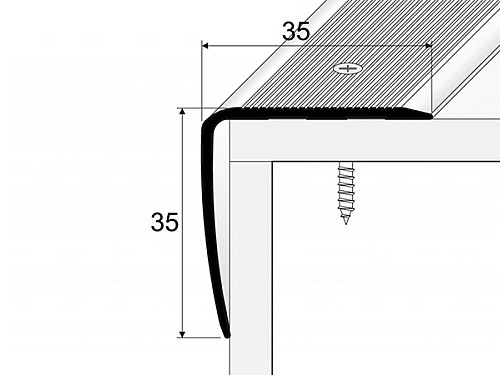 Schodový profil 35 x 35 mm (skrutkovací)