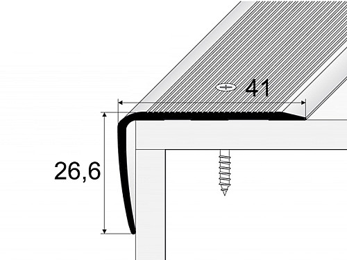Schodový profil 41 x 27 mm (skrutkovací)