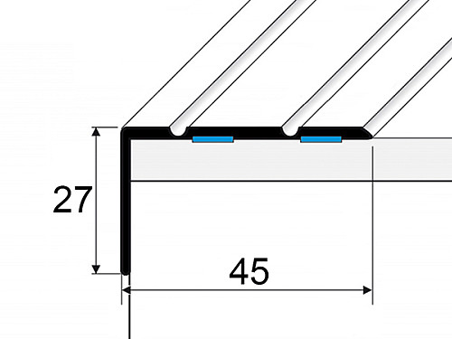 Schodový profil 45 x 27 mm (samolepiaci)