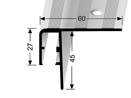 Schodový profil 60 x 27 mm pre LED osvetlenie (skrutkovací) | Küberit 890