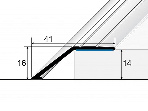 Prechodový ukončovací profil pre krytiny do 14 mm (samolepiaci)