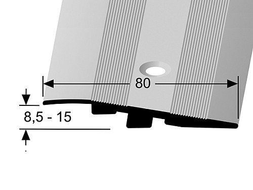 Prechodový záťažový ukončovací profil 80 x 11 mm pre krytiny do 15 mm (skrutkovací) | Küberit 268